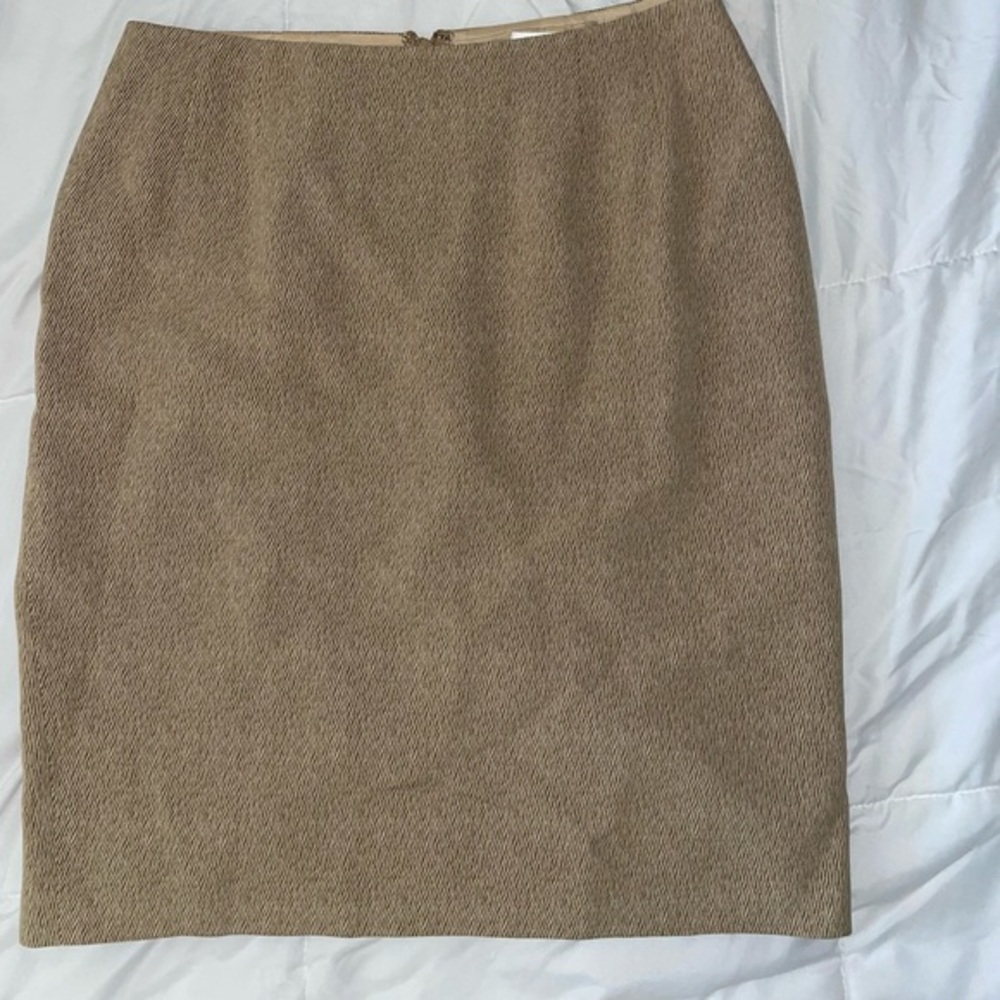 Emanuel Ungaro Vintage Mini Pencil Skirt Wool Brown/Tan Design Women’s Size 8/42